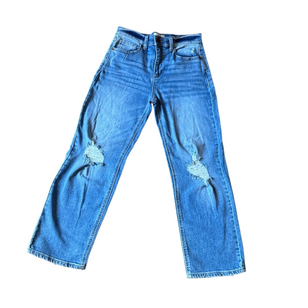 Sneak Peek Light Blue Slim Straight Crop Denim Jeans size 26